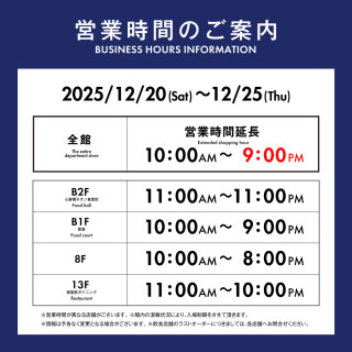 New Year's Holiday Opening Hours